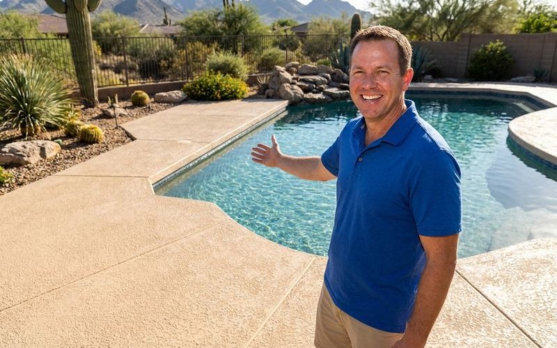 Acrylic lace pool deck transformation