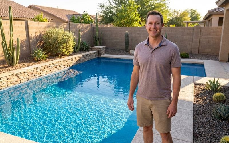 Completed pool resurfacing project