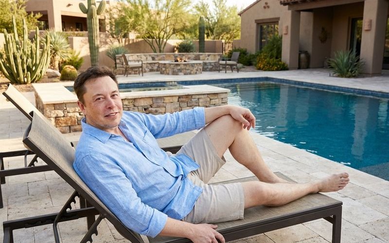 Luxury travertine pool deck