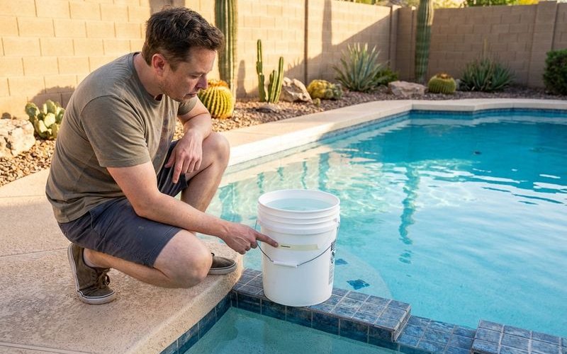 Pool bucket test for leaks