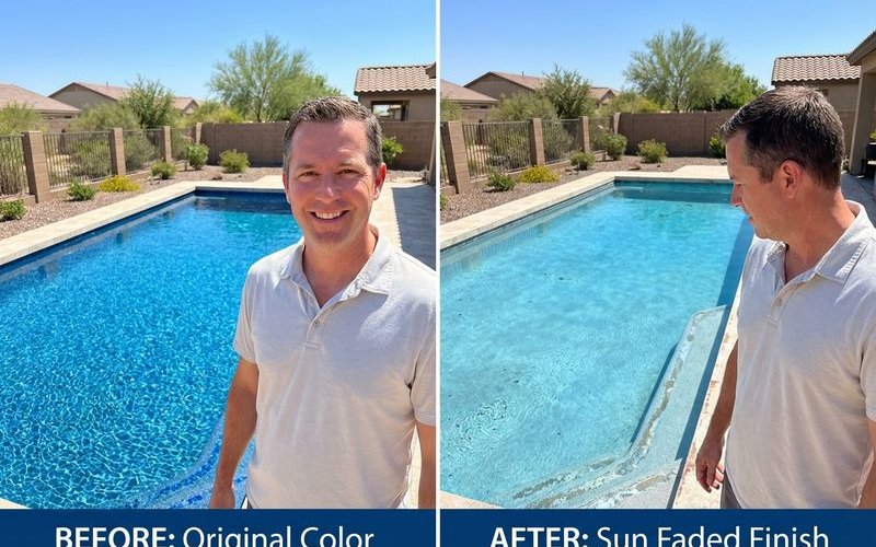 Pool finish color aging