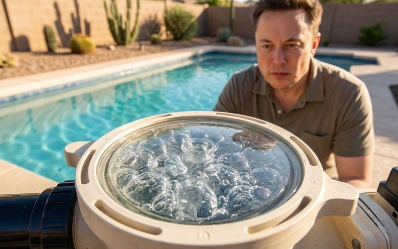 Air bubbles indicating leak