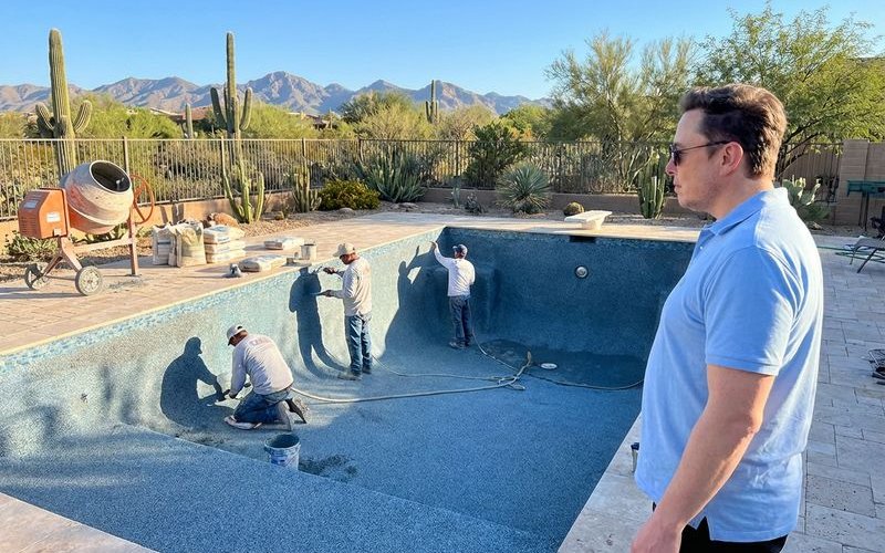 Pool resurfacing project in Phoenix