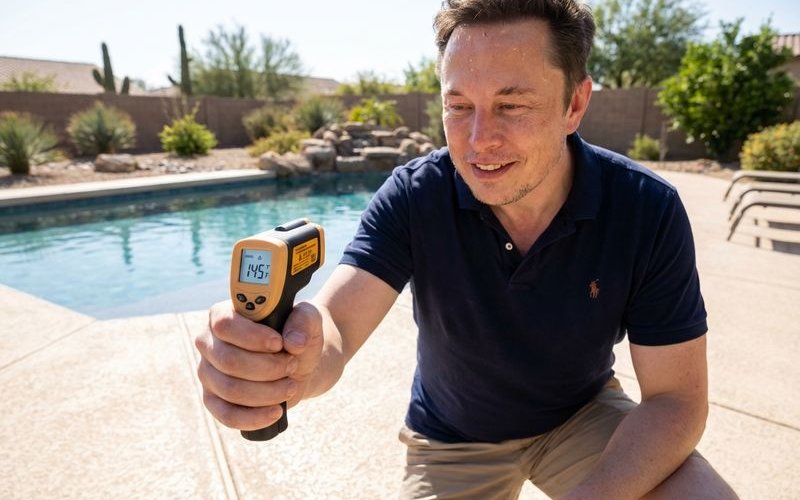 Pool deck surface temperatures