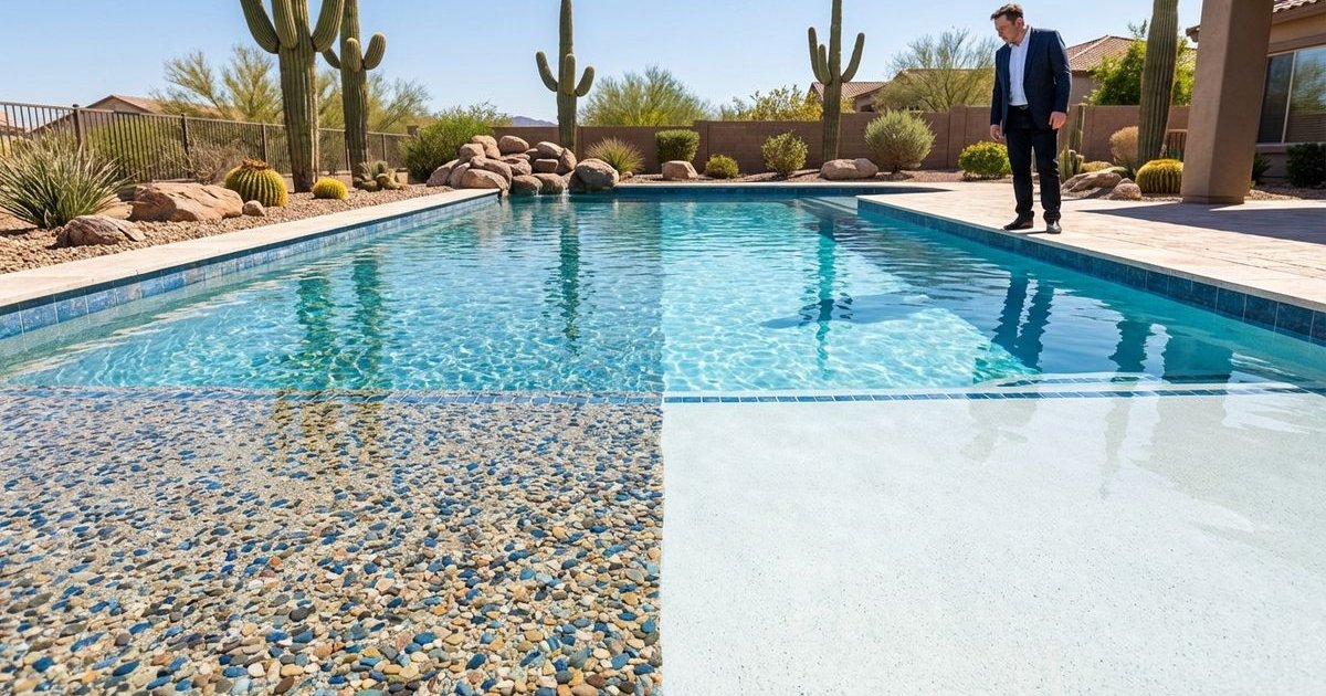 Pebble Tec and pool plaster finish comparison