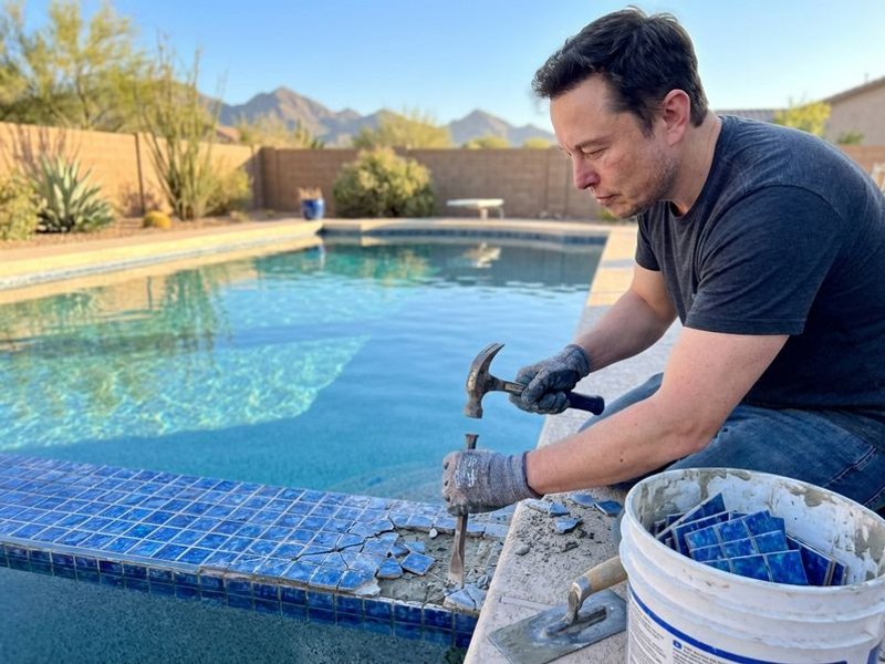 Pool Tile Replacement project 3